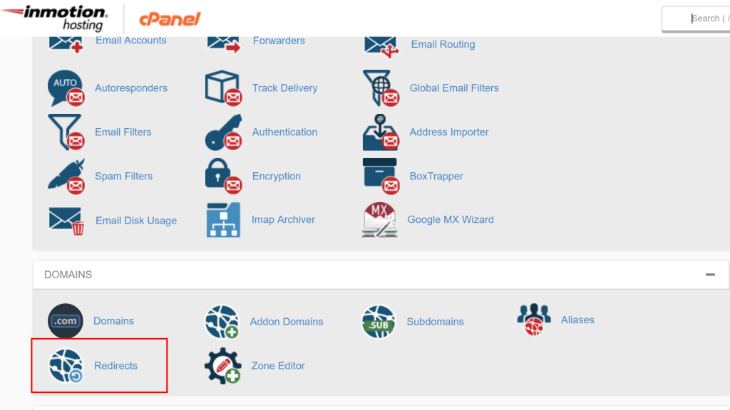 cpanel naar bestandsbeheer met behulp van de omleidingsoptie voor wildcard-omleiding